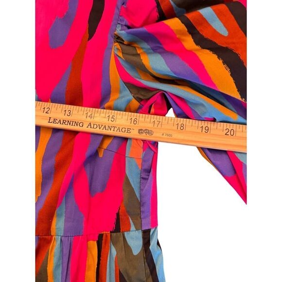 Crosby Bissy Dress | “Funky Town” | Sz S | Tiered Puff-Sleeve V-Neck Mini NWT - Picture 12 of 15